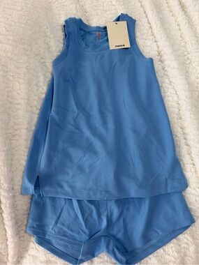 NWT Mono B Sky Blue Tank & Shorts Lounge Set | Size Small | Soft Athleisure